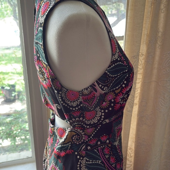 Boden Pink and Blue Halter Cut Out Maxi Dress - Picture 3 of 4